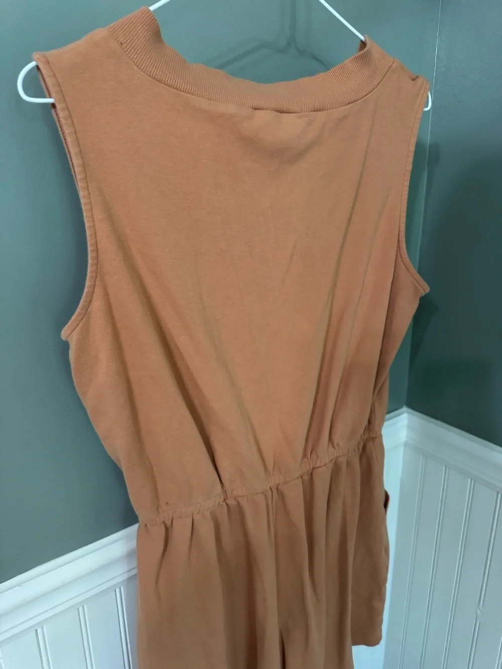 ZENANA V-Neck Sleeveless Romper in Warm Rust Large - Picture 5 of 5